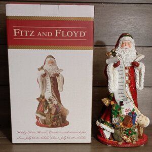 Fitz and Floyd Holiday Home Musical Figurine Brand New Open Box 10.75" Tall
